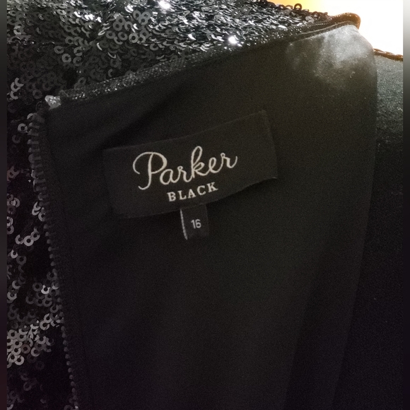 Parker Black V-Neck Dress Women's Size 16 NWT - Picture 14 of 16